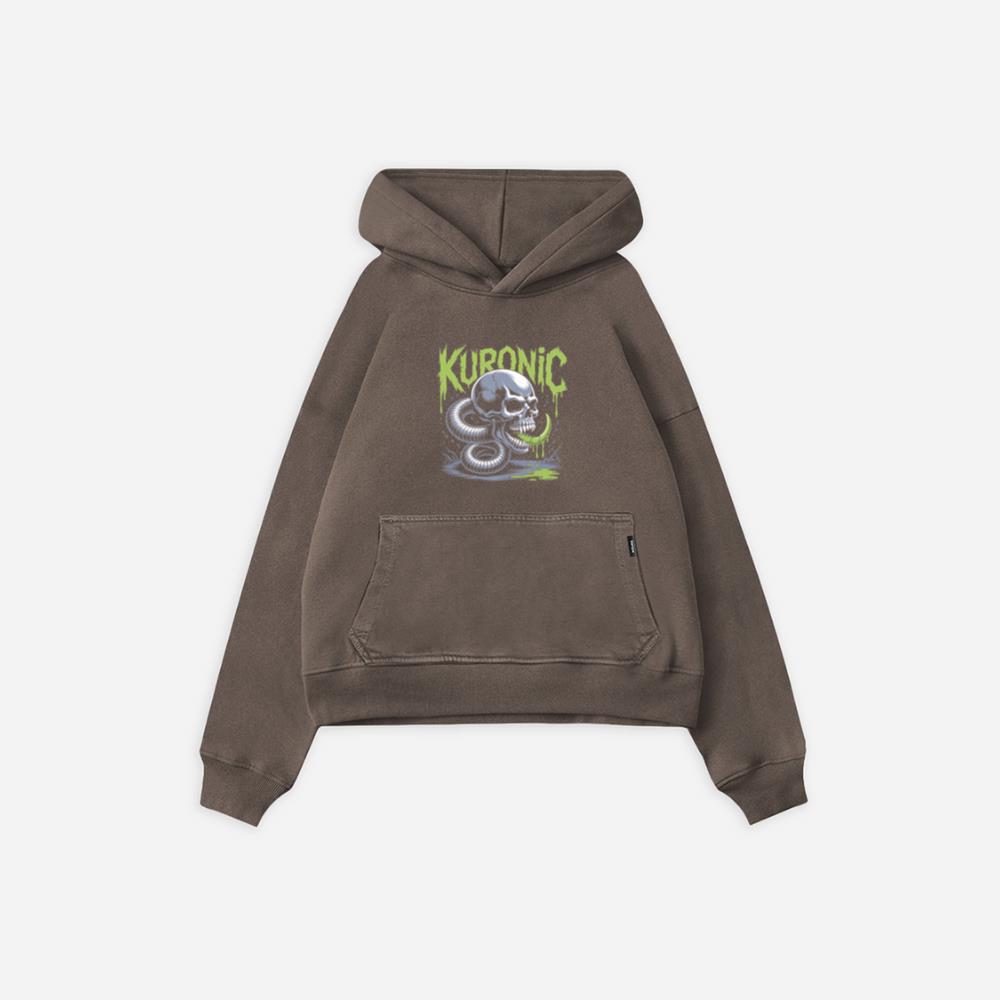 Kuronic Skull Snake Horror Graphic Hoodie