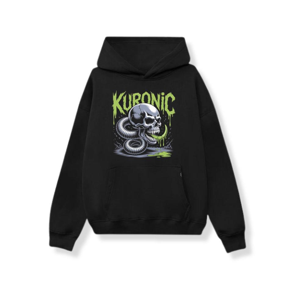 Kuronic Skull Snake Horror Graphic Hoodie