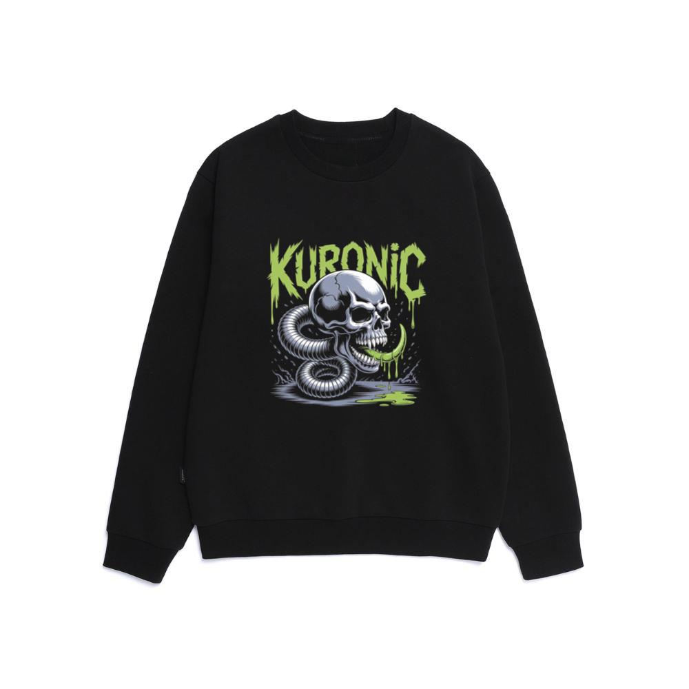 Kuronic Skull Snake Horror Graphic Sweatshirt