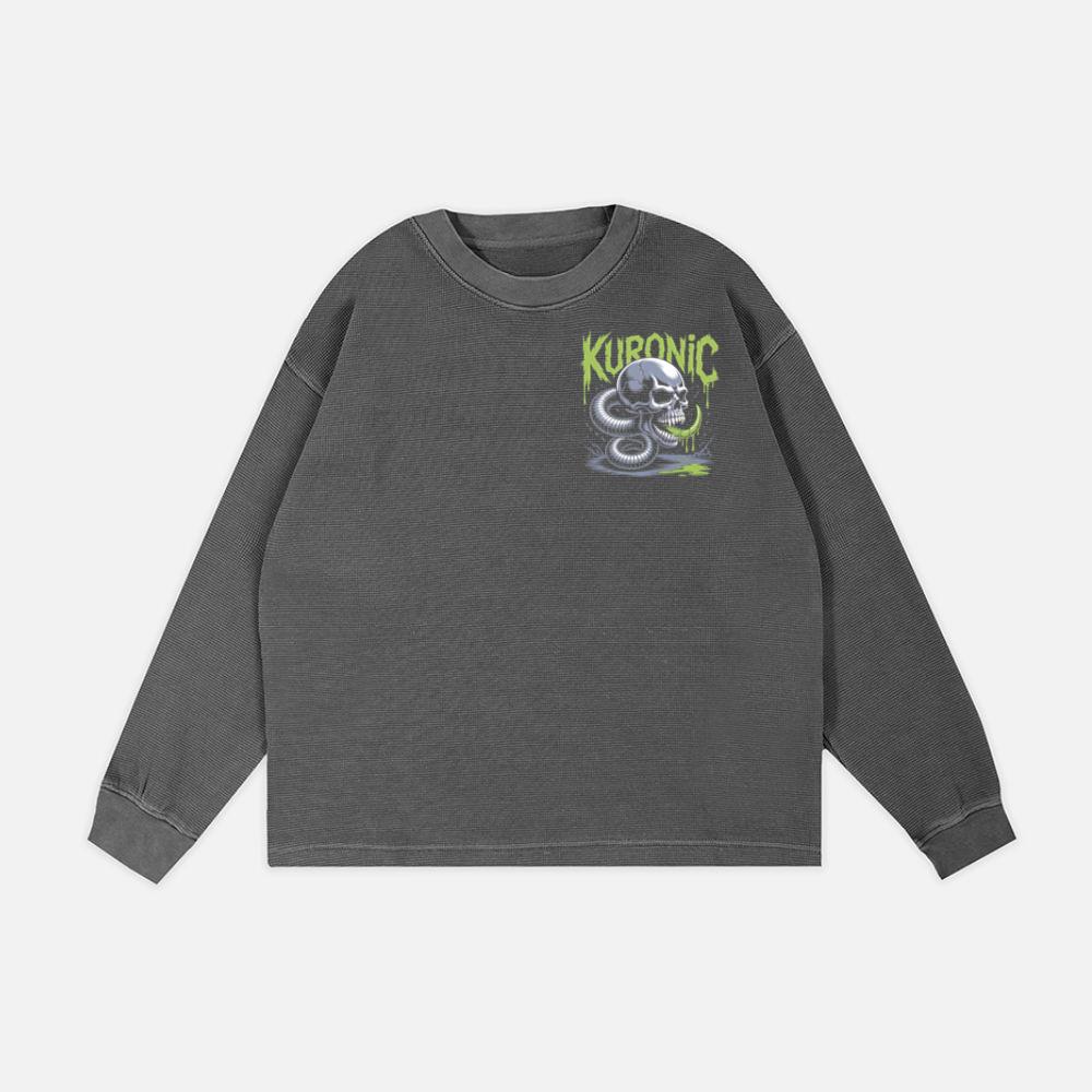 Kuronic Skull Snake Horror Graphic Sweatshirt - Image 2