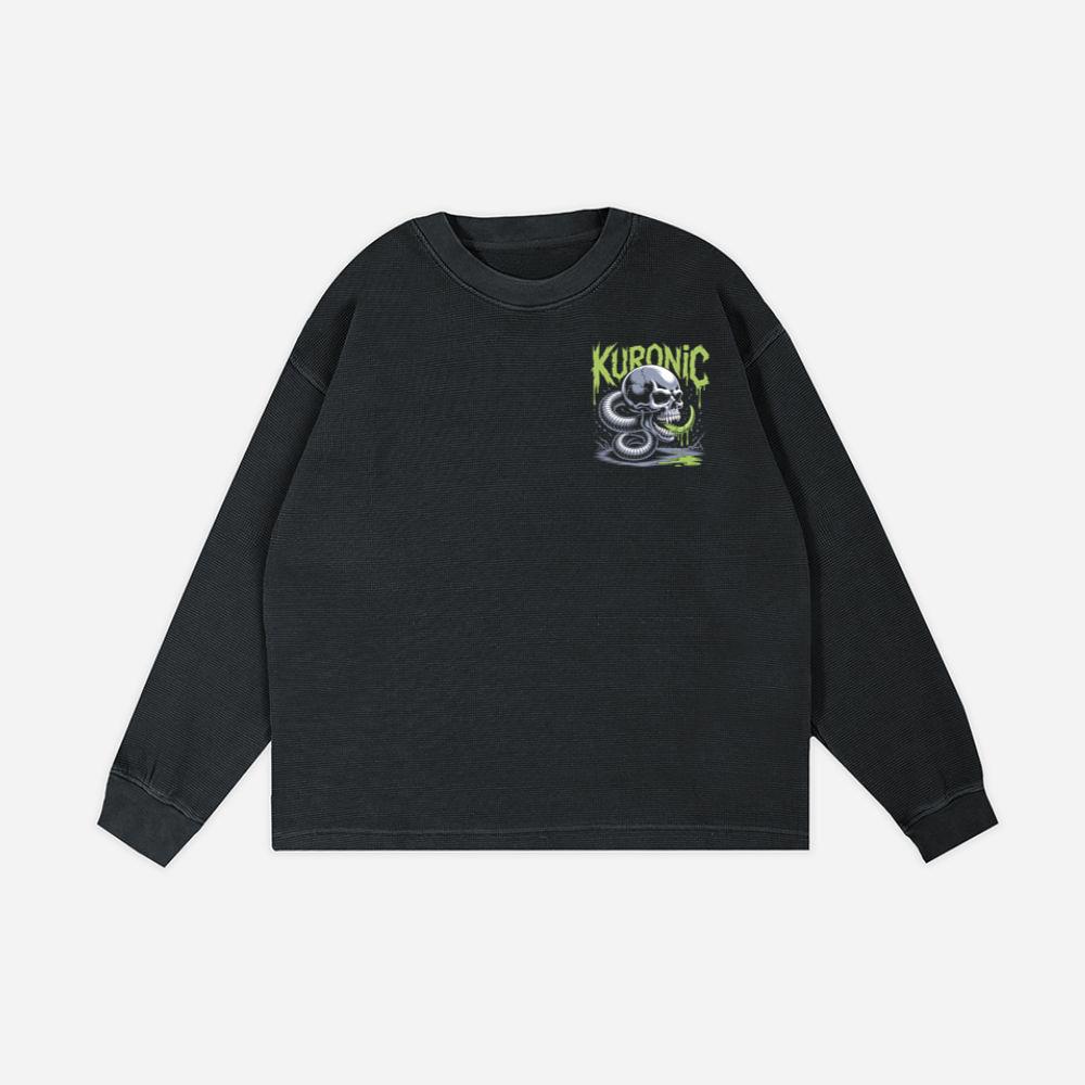 Kuronic Skull Snake Horror Graphic Sweatshirt