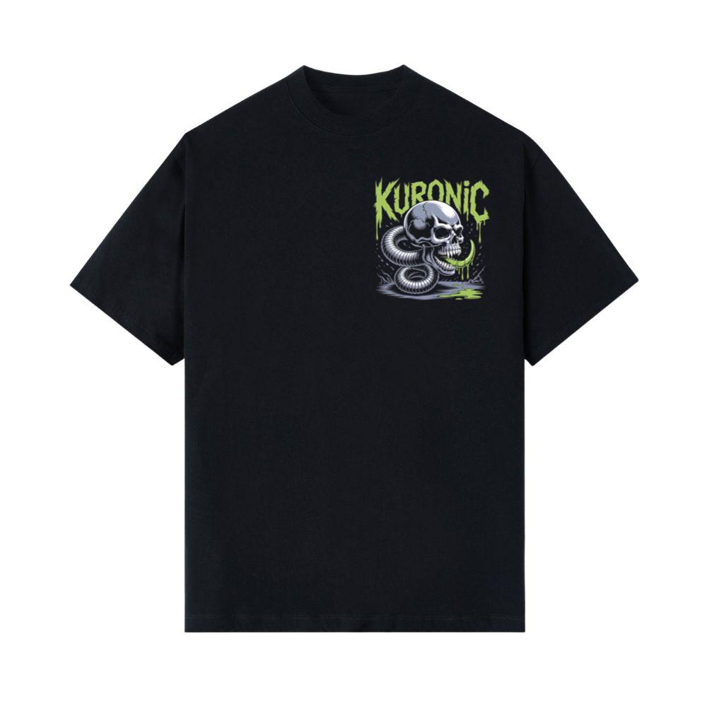 Kuronic Skull Snake Horror Graphic T-Shirt