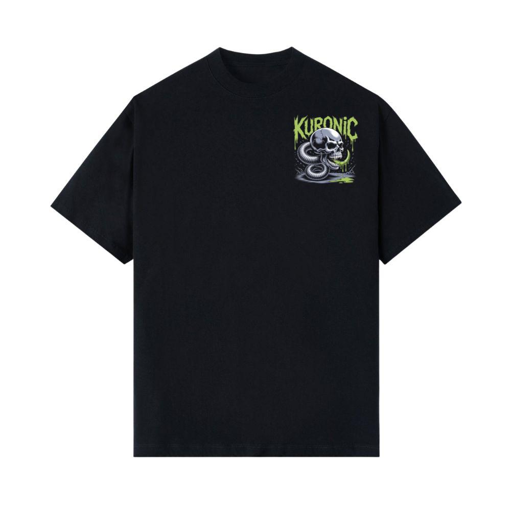 Kuronic Skull Snake Horror Graphic T-Shirt
