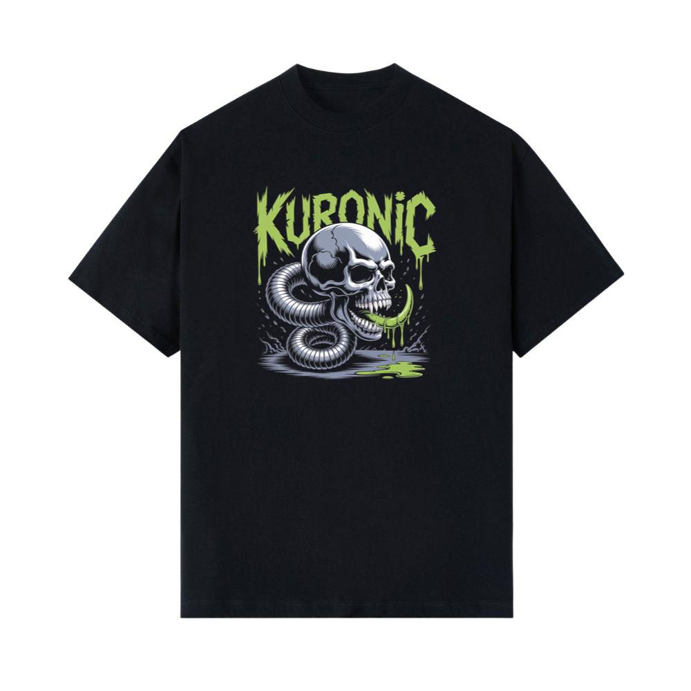 Kuronic Skull Snake Horror Graphic T-Shirt