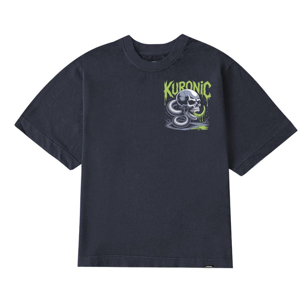 Kuronic Skull Snake Horror Graphic T-Shirt - Image 4