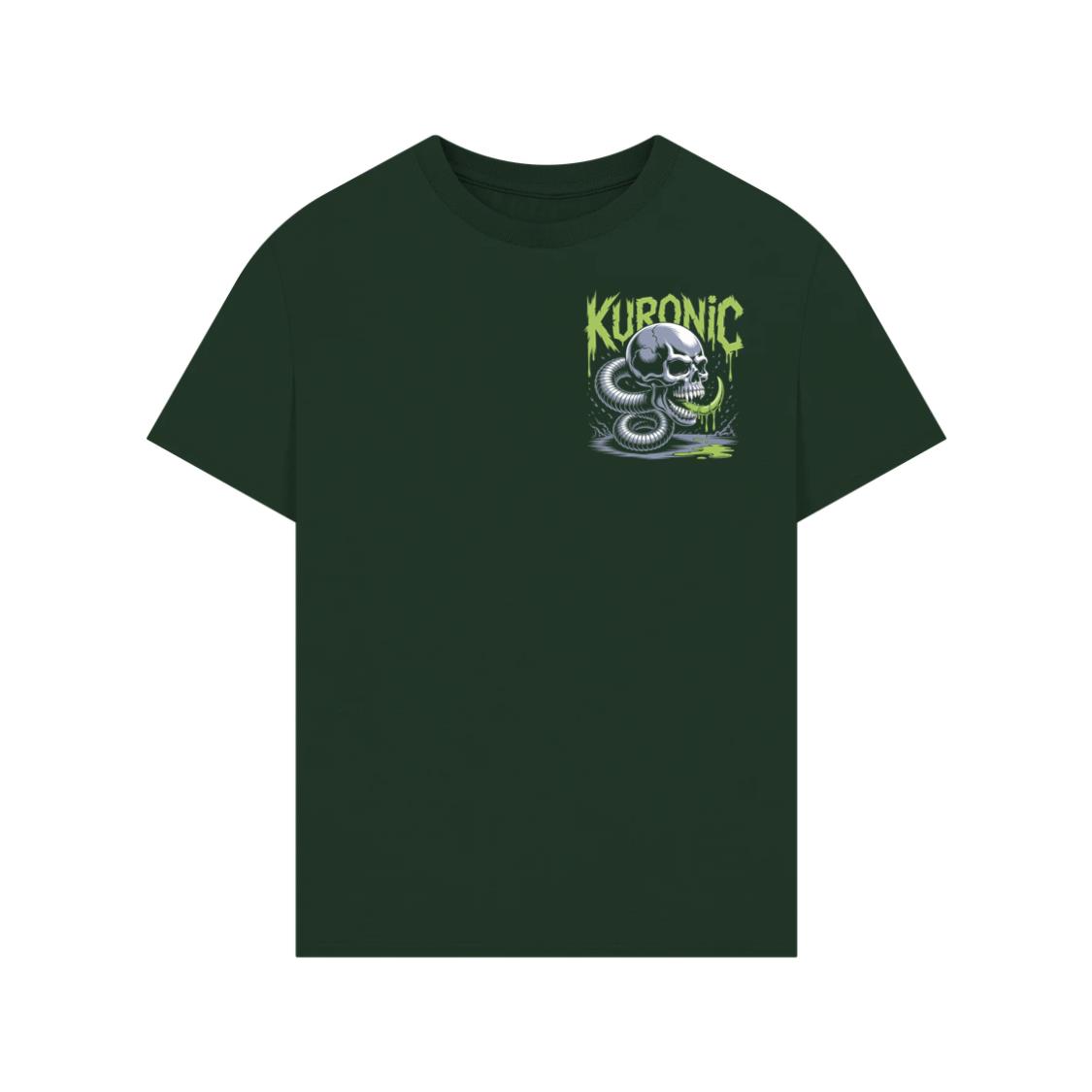 Kuronic Skull Snake Horror Graphic T-Shirt - Image 2