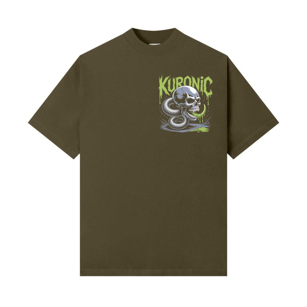 Kuronic Skull Snake Horror Graphic T-Shirt - Ảnh 3