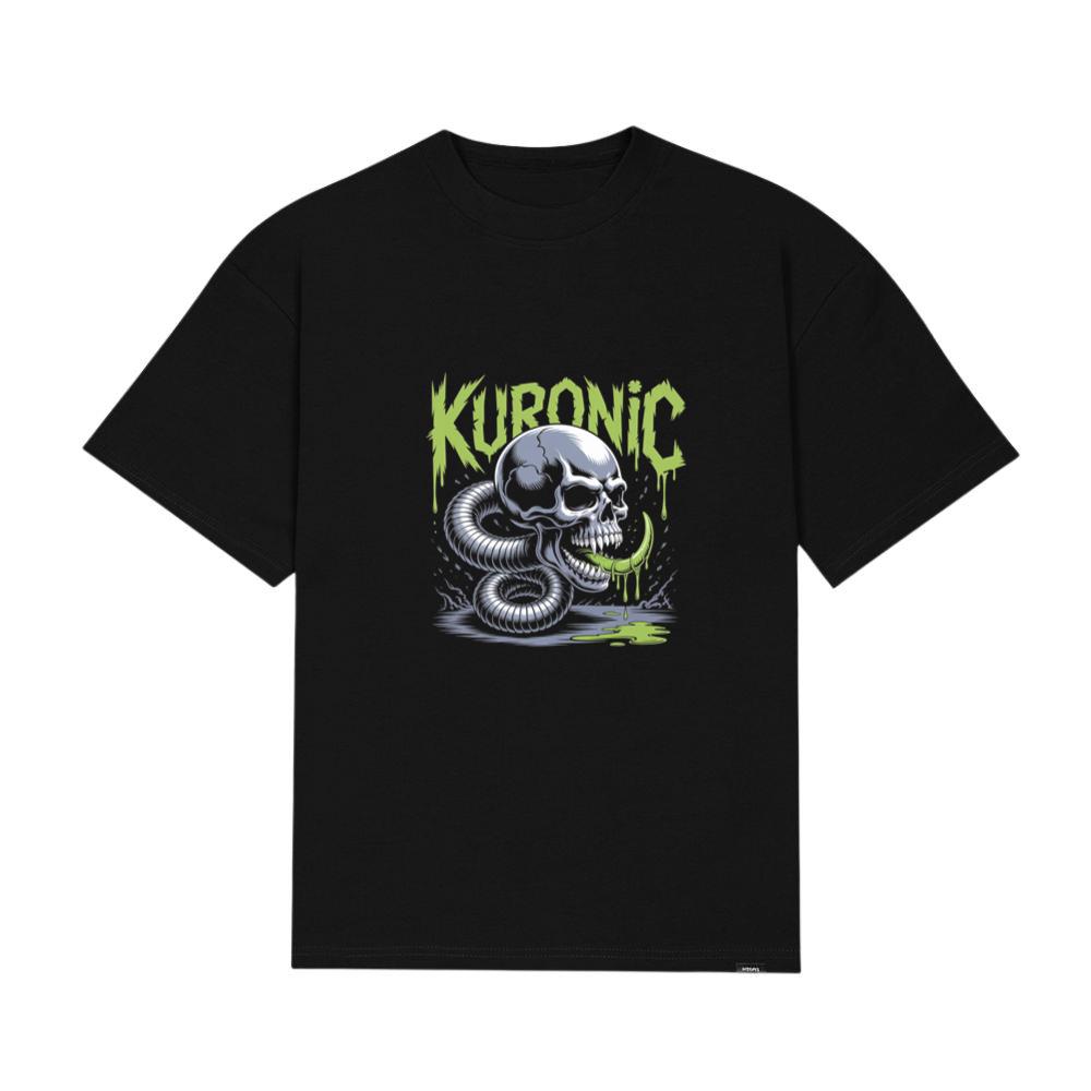 Kuronic Skull Snake Horror Graphic T-Shirt