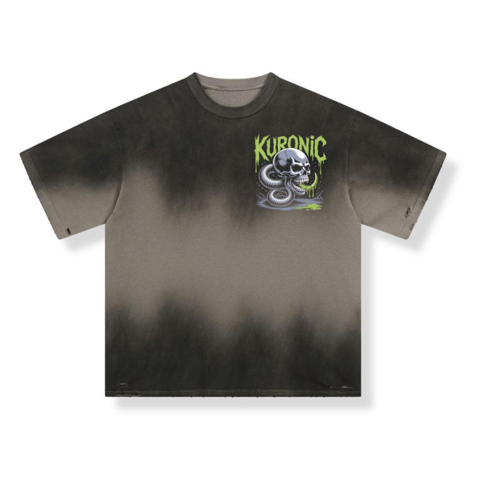 Kuronic Skull Snake Horror Graphic T-Shirt