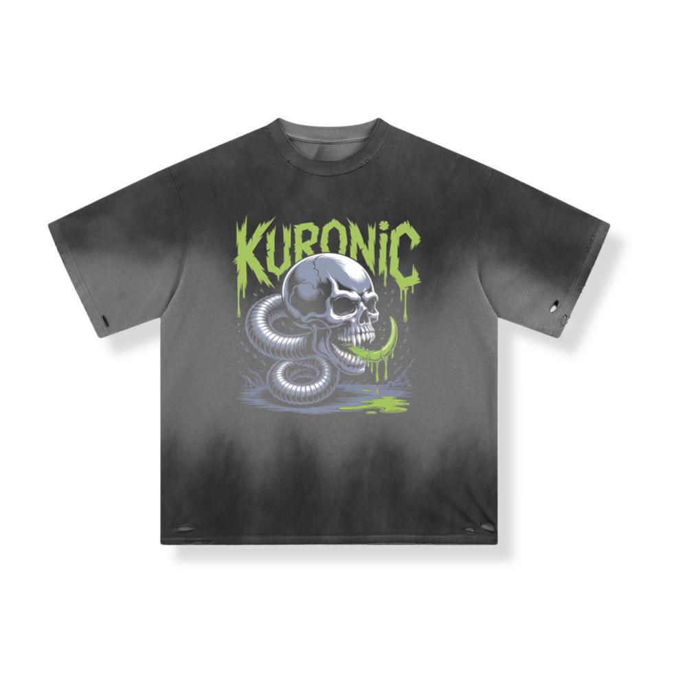 Kuronic Skull Snake Horror Graphic T-Shirt