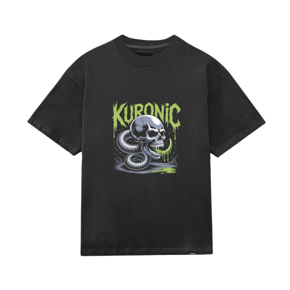 Kuronic Skull Snake Horror Graphic T-Shirt - Image 4