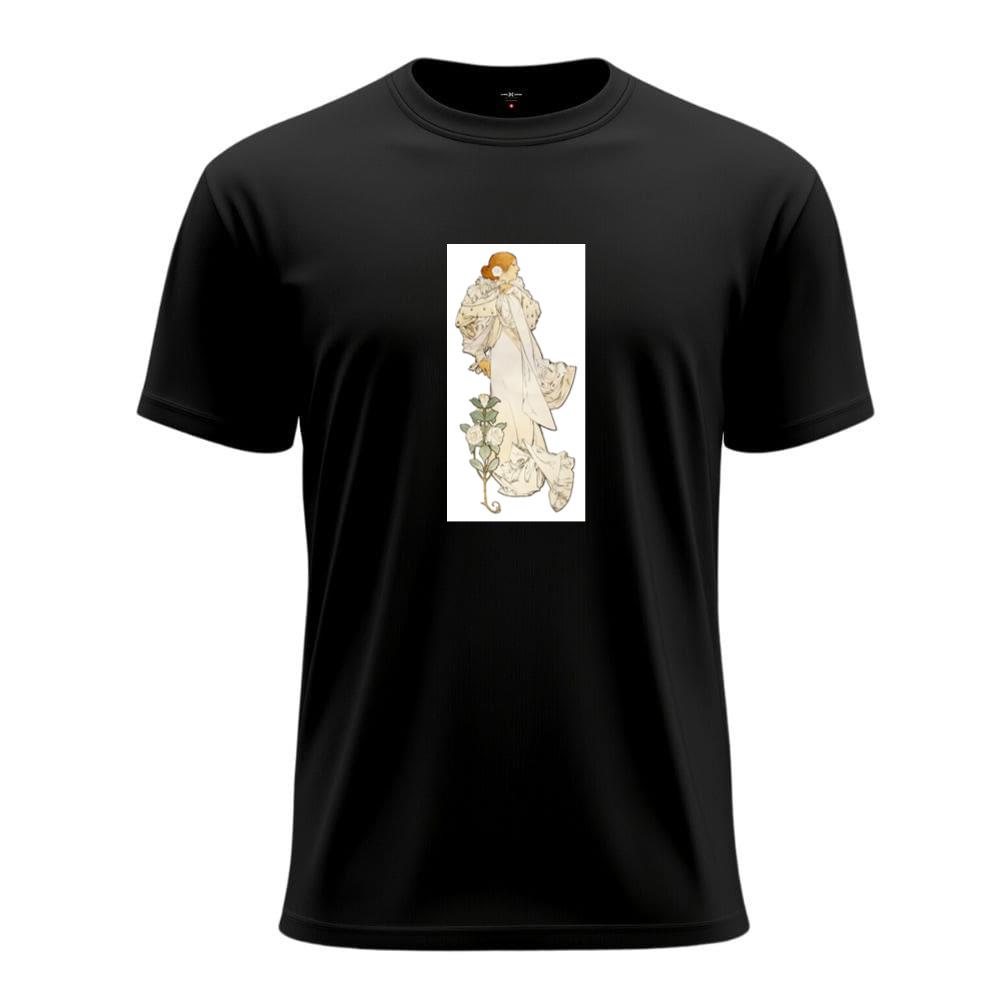 La Dame aux Camélias by Mucha T-Shirts