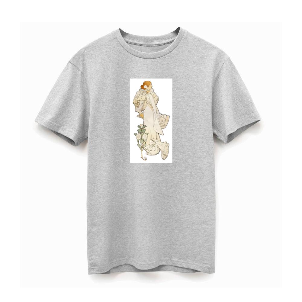 La Dame aux Camélias by Mucha T-Shirts