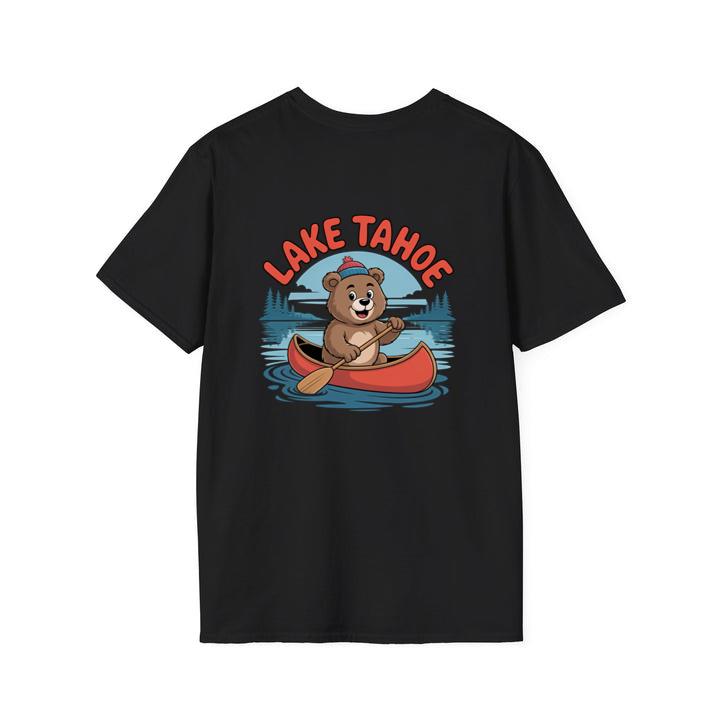 Lake Tahoe Bear Paddling Canoe Adventure Scene T-Shirt