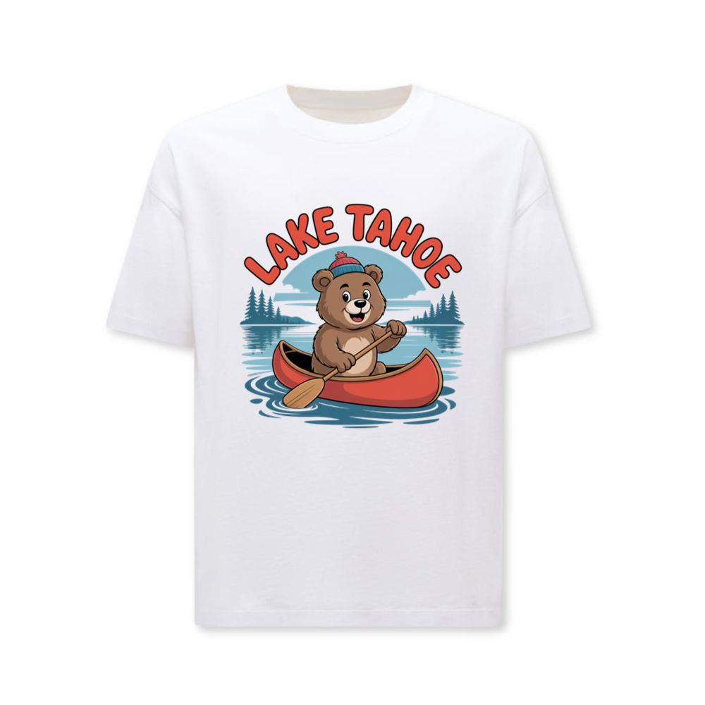 Lake Tahoe Bear Paddling Canoe Adventure Scene T-Shirts