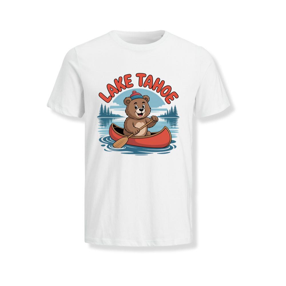 Lake Tahoe Bear Paddling Canoe Adventure Scene T-Shirts