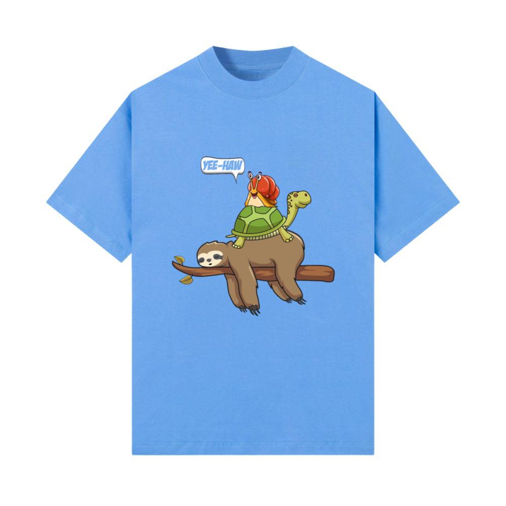 Lazy Sloth Turtle Snail Rodeo Western Animal T-Shirt