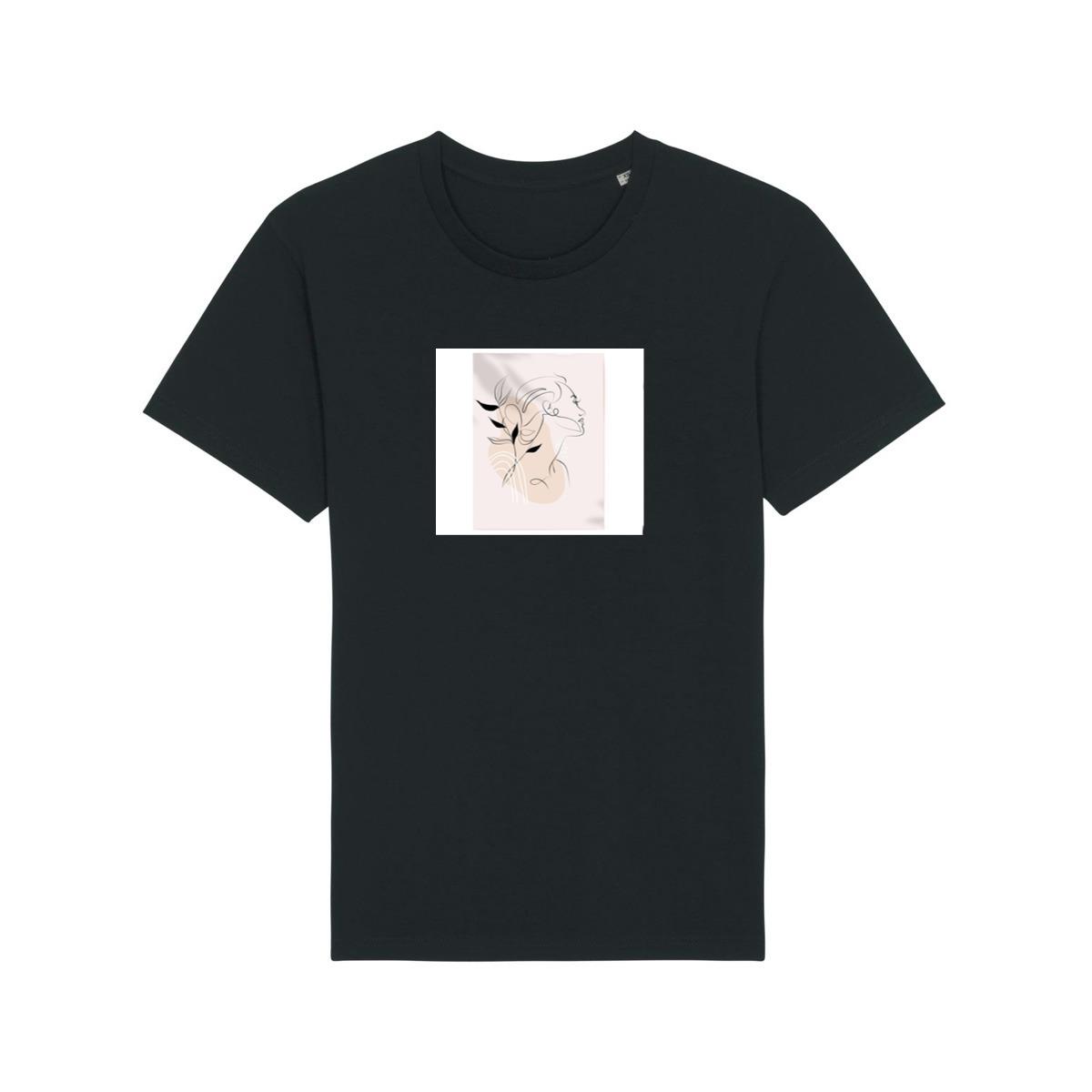 Leaf and Face Line Art T-Shirts