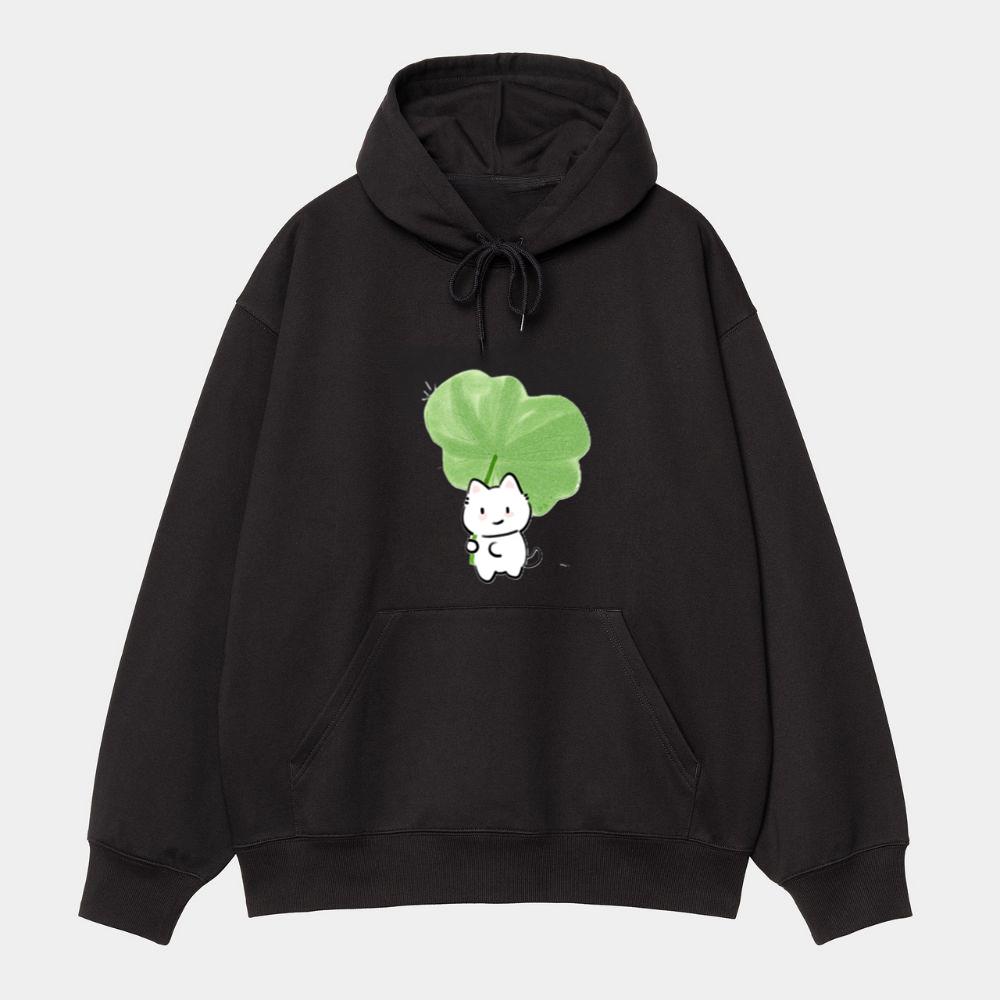 Leaf Umbrella Kitty Hoodie