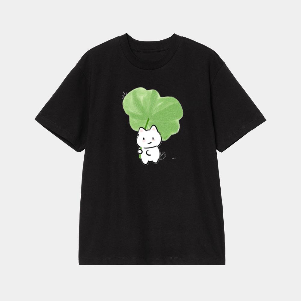 Leaf Umbrella Kitty T-Shirt