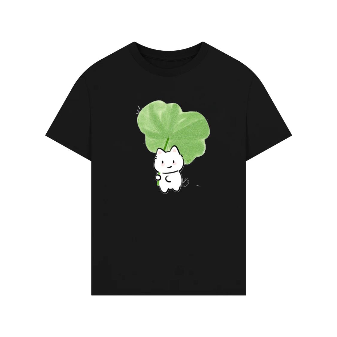 Leaf Umbrella Kitty T-Shirt