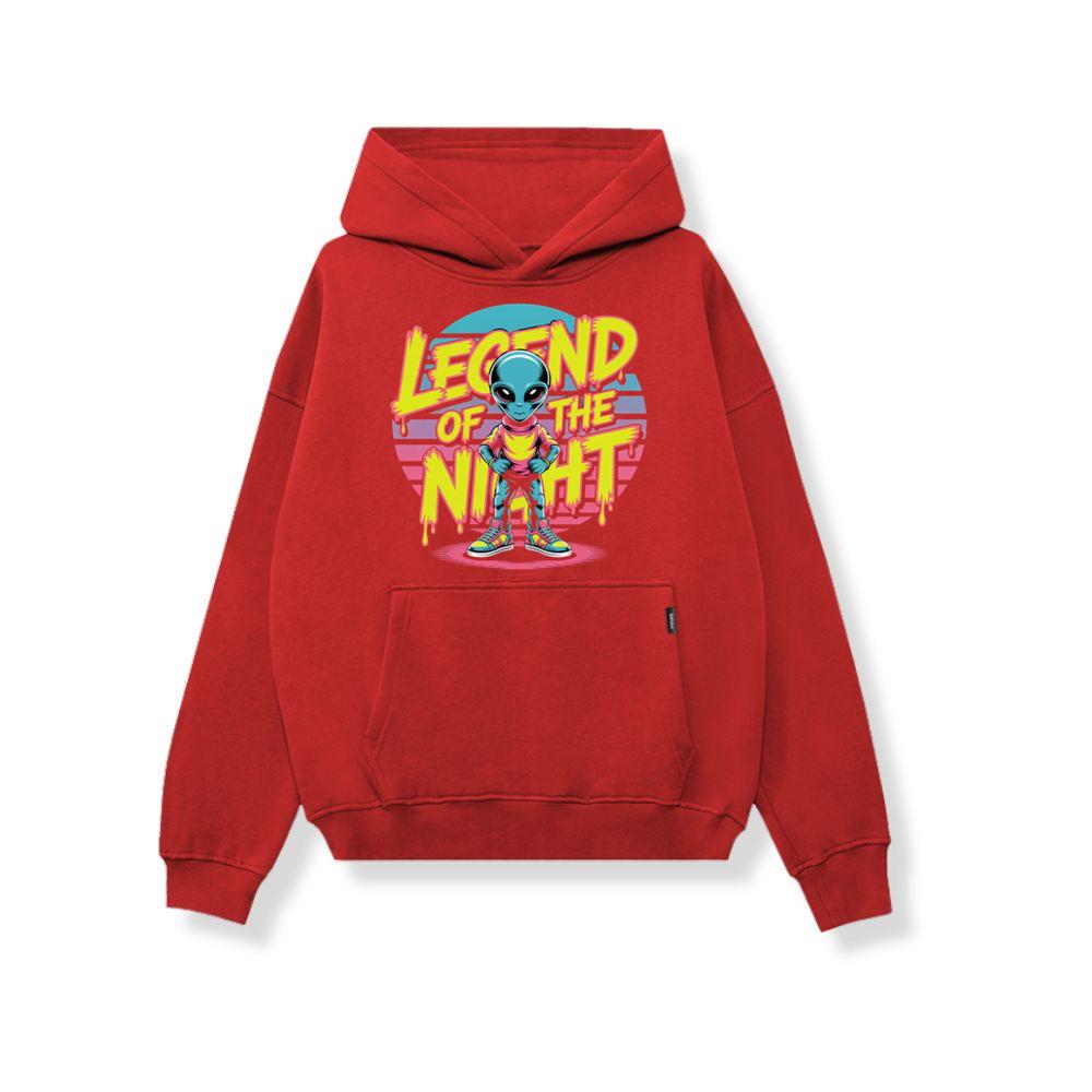 Legend of the Night Alien Retro Neon Graphic Hoodies 3