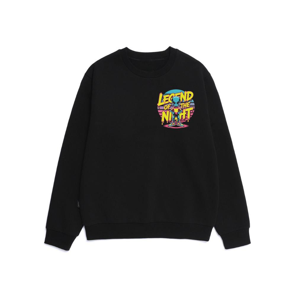 Legend of the Night Alien Retro Neon Graphic Sweatshirt