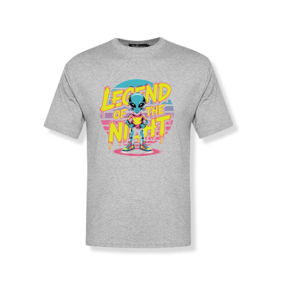 Legend of the Night Alien Retro Neon Graphic T-Shirt 3