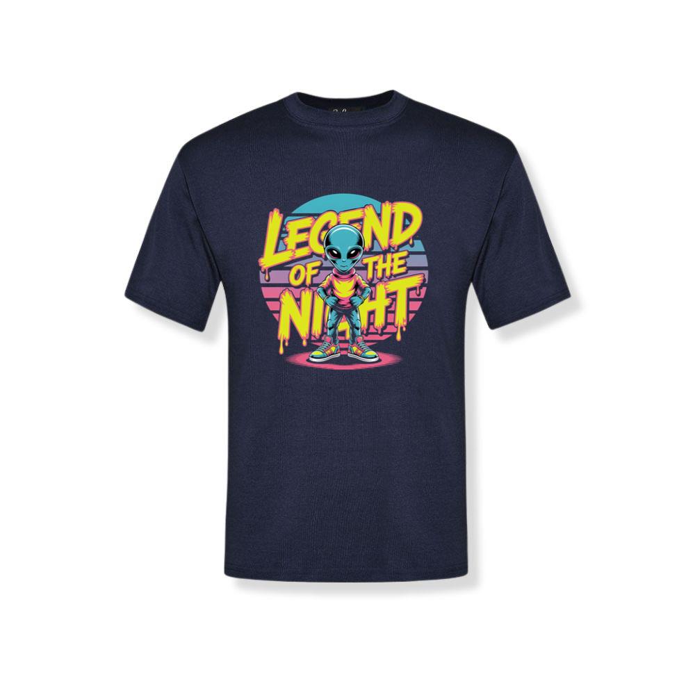 Legend of the Night Alien Retro Neon Graphic T-Shirt 2