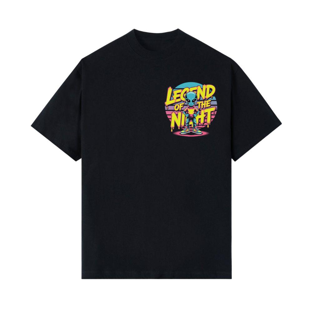 Legend of the Night Alien Retro Neon Graphic T-Shirts