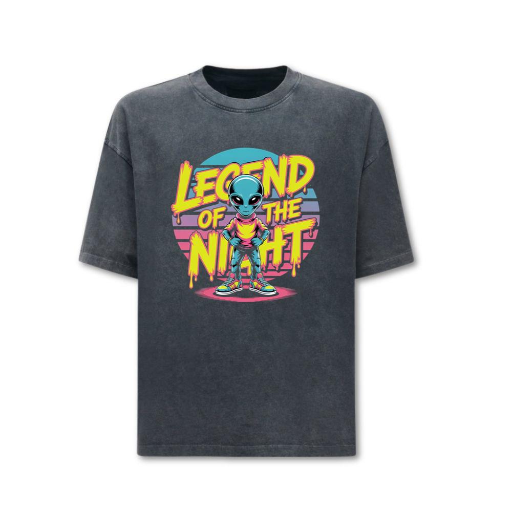 Legend of the Night Alien Retro Neon Graphic T-Shirts