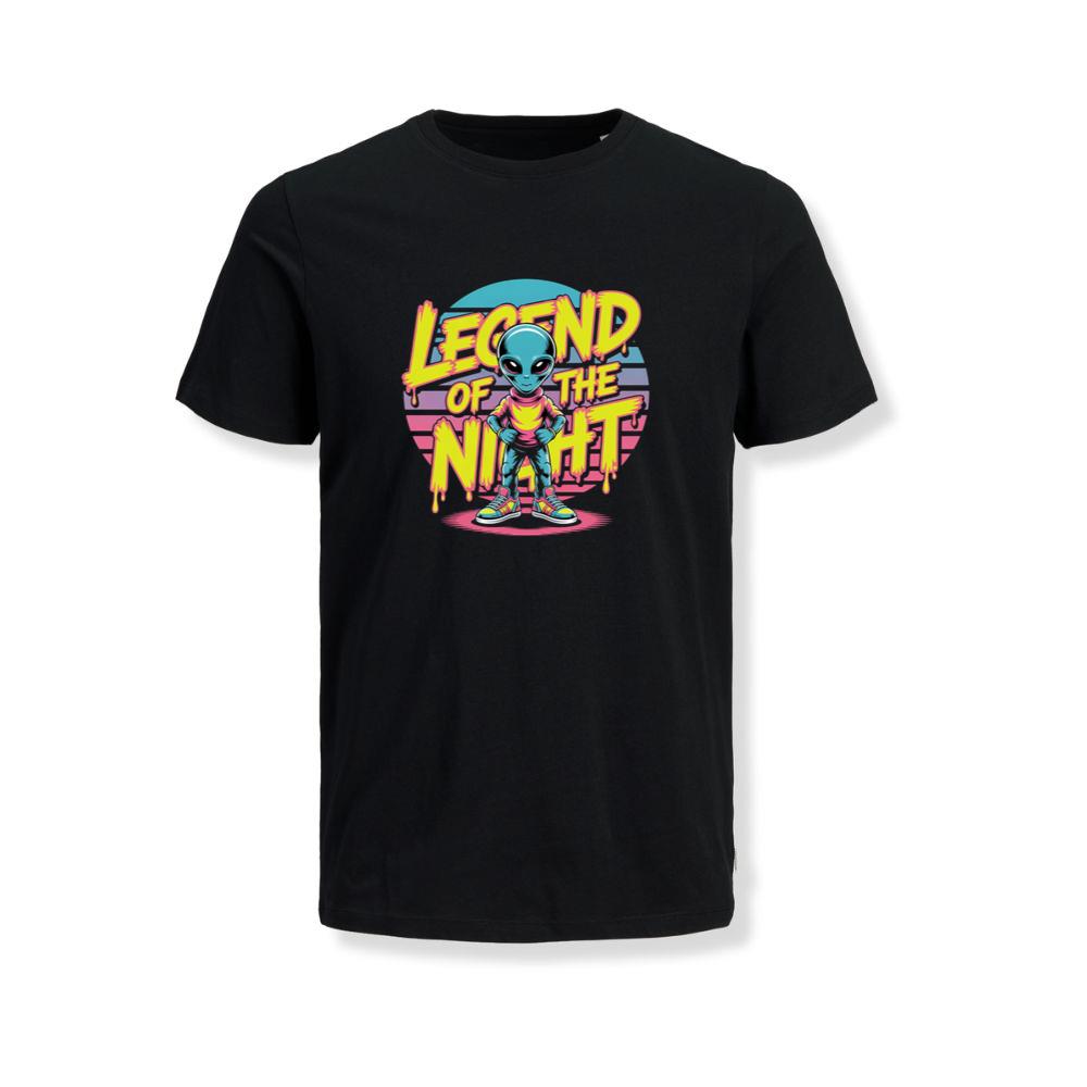 Legend of the Night Alien Retro Neon Graphic T-Shirts