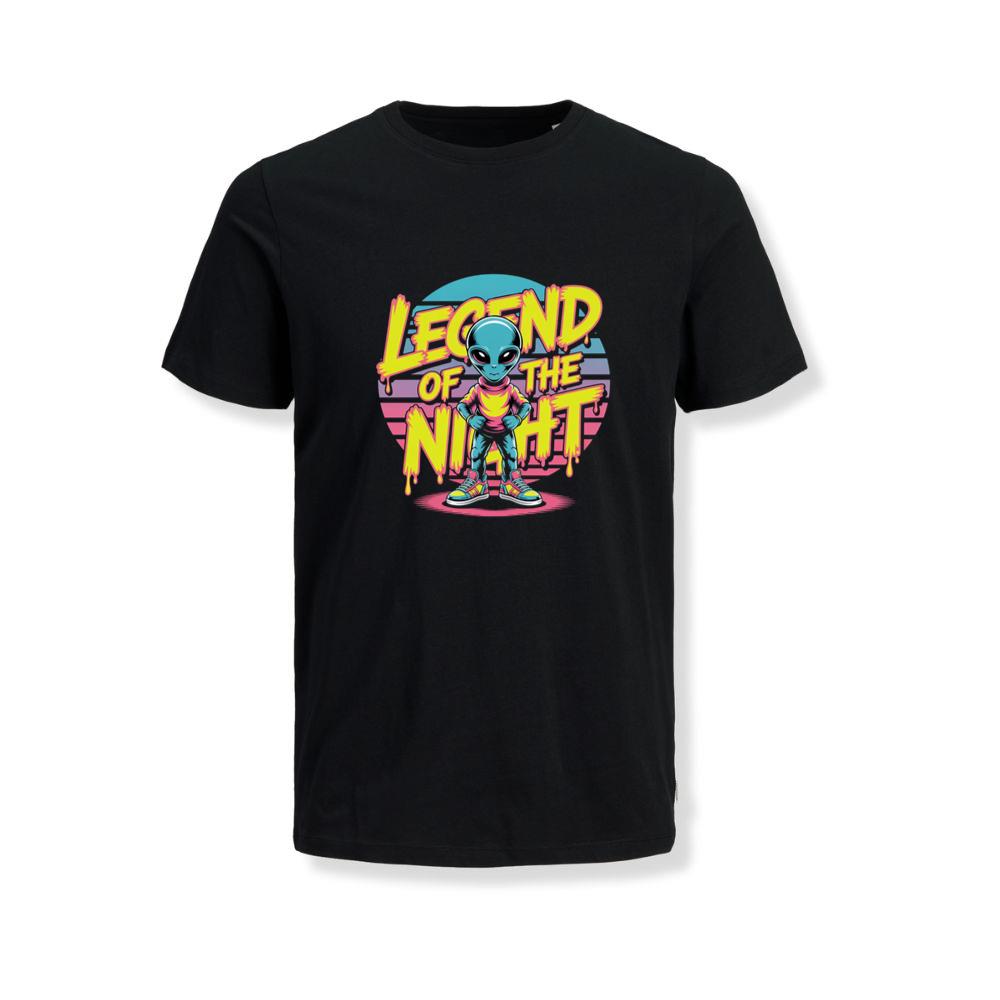 Legend of the Night Alien Retro Neon Graphic T-Shirts