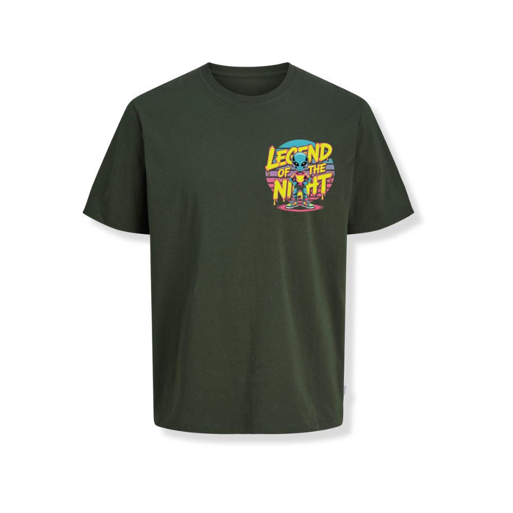 Legend of the Night Alien Retro Neon Graphic T-Shirts