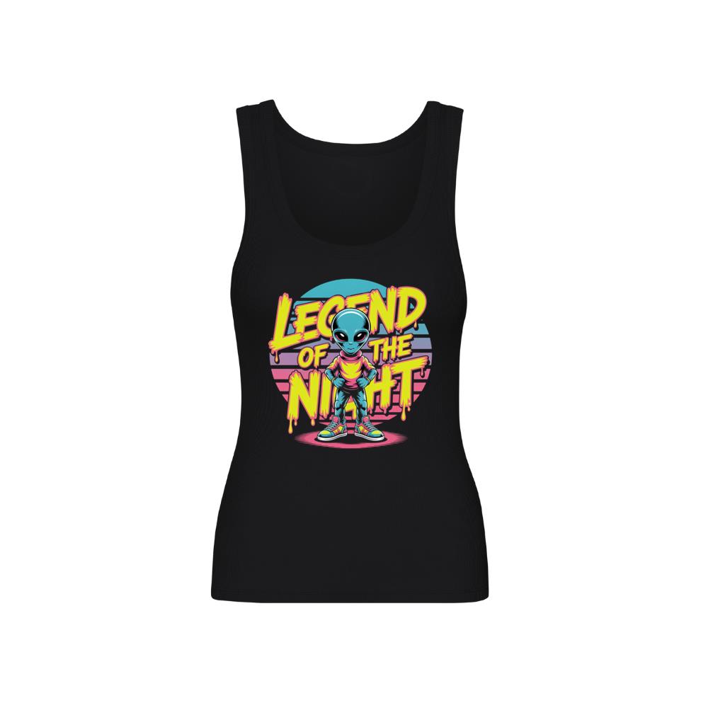 Legend of the Night Alien Retro Neon Graphic Tank Top