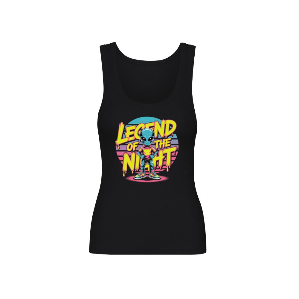 Legend of the Night Alien Retro Neon Graphic TankTop