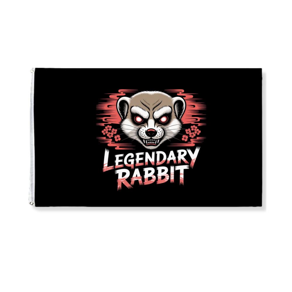 Legendary Rabbit Retro Animal Graphic Flag