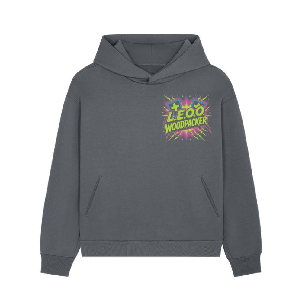 LEOO Woodpacker Retro Neon Text Design Hoodie - Image 2