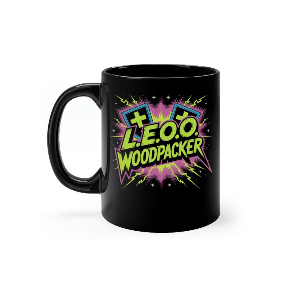 LEOO Woodpacker Retro Neon Text Design Mug