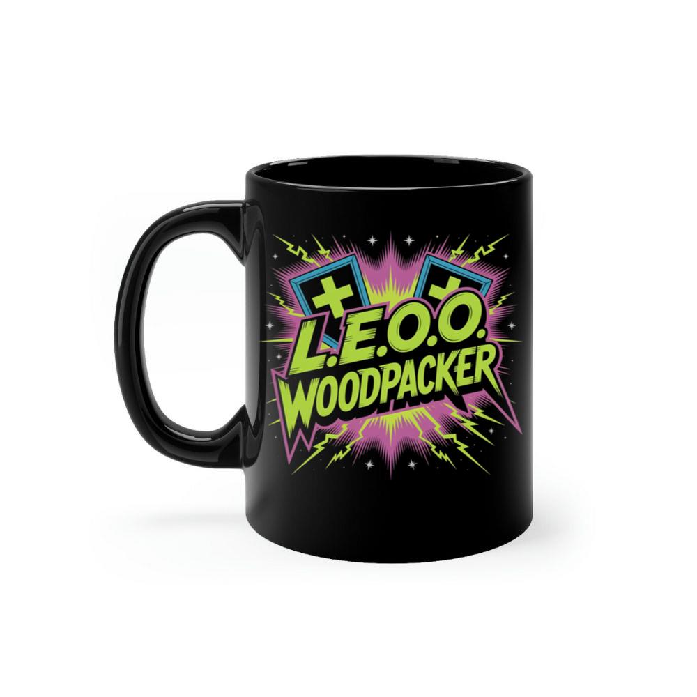LEOO Woodpacker Retro Neon Text Design Mug