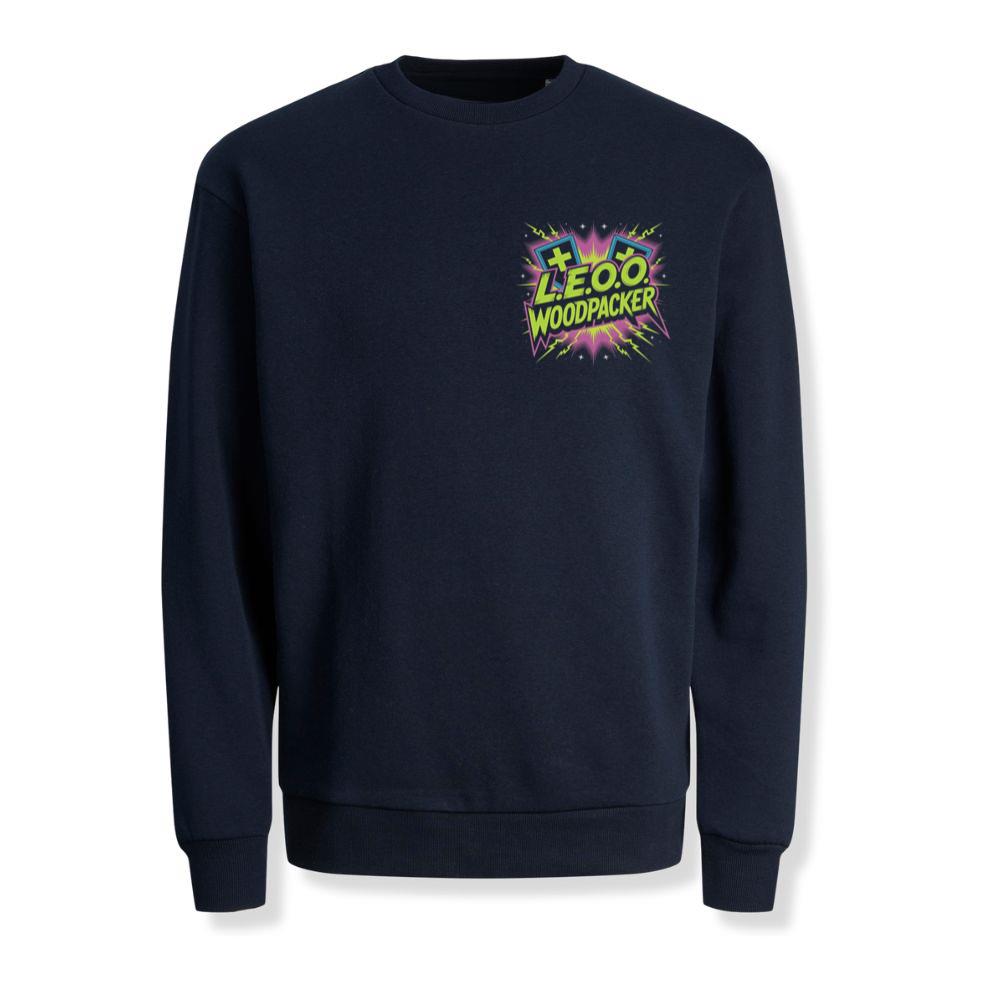 LEOO Woodpacker Retro Neon Text Design Sweatshirt