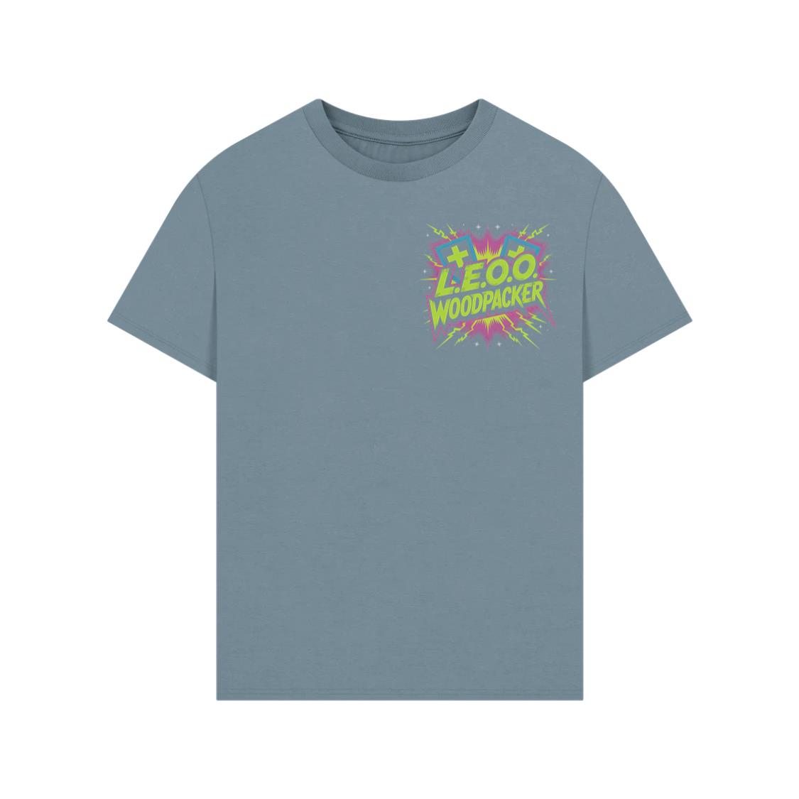 LEOO Woodpacker Retro Neon Text Design TShirts Enterthefit