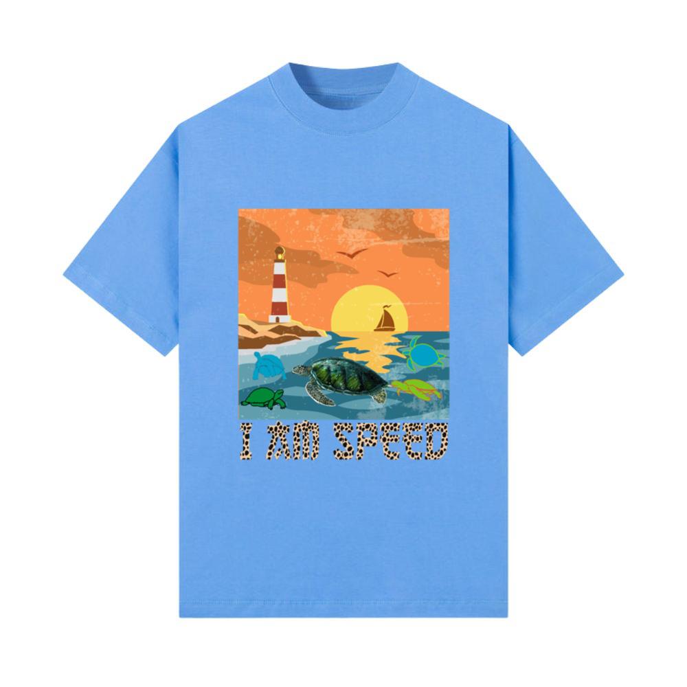 Leopard Sunset Turtle I Am Speed Animal Turtle Sea T-Shirt