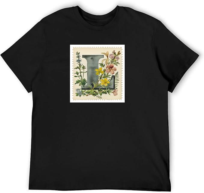 Letter L Floral Stamp T-Shirts