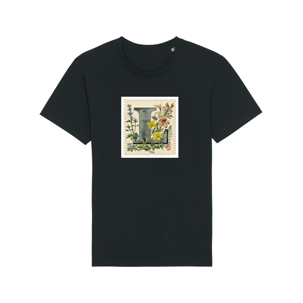 Letter L Floral Stamp T-Shirts