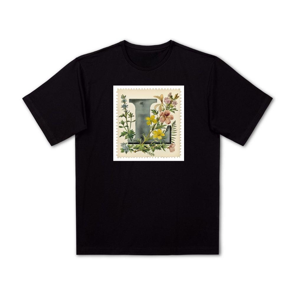 Letter L Floral Stamp T-Shirts