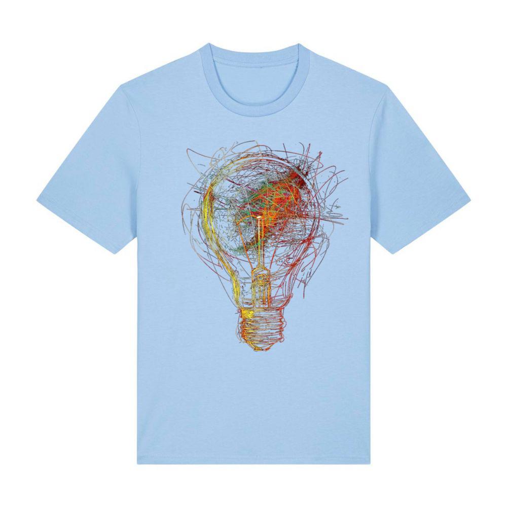 Light Bulb Abstract Drawing Colorful Art Graphic T-Shirt