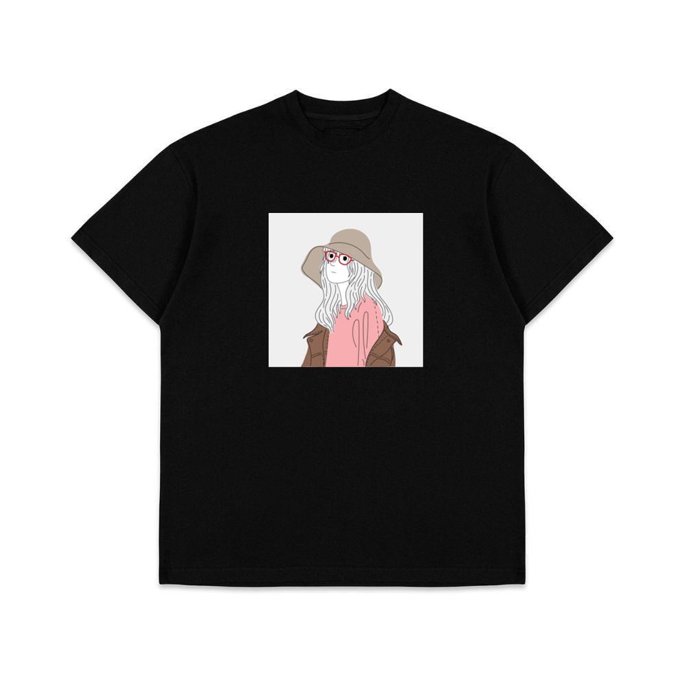 Line Art Illustration of a Girl T-Shirts