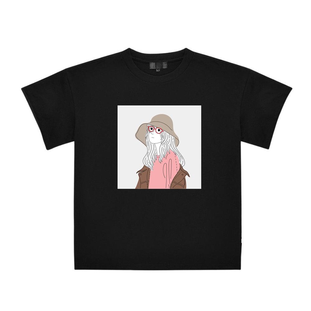 Line Art Illustration of a Girl T-Shirts