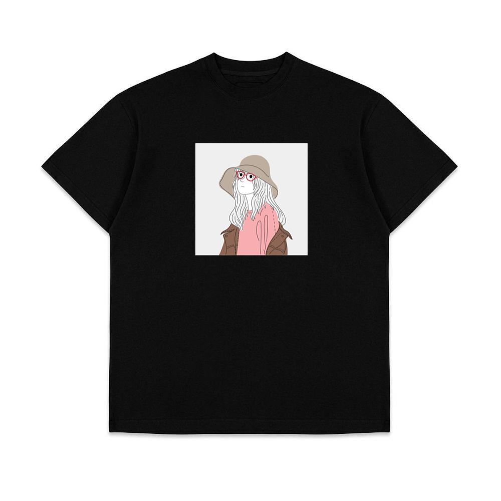 Line Art Illustration of a Girl T-Shirts